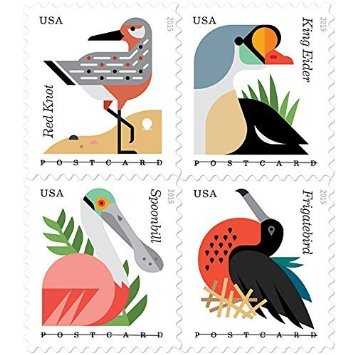 Coastal Birds Stamps Sheet of 20 Postcard Forever U.S. Postage Stamps USPS