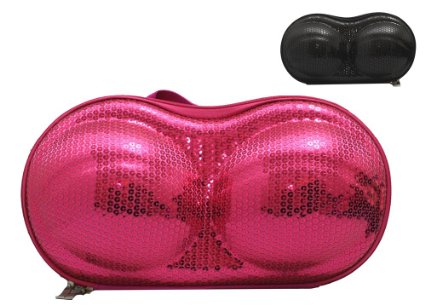 Lyceem Portable Protect Bra Underwear Lingerie Case Travel Organizer-Bling Beads-Pink