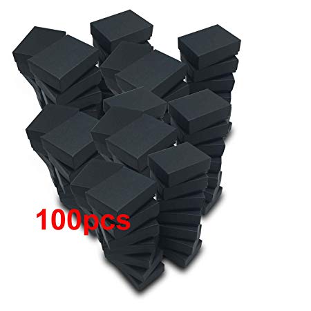 TheDisplayGuys 100-Pack #11 Cotton Filled Cardboard Paper Jewelry Box Gift Case - Matte Black (2 1/8" x 1 6/8" x 3/4")