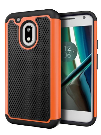 Moto G Play Case, Cimo [Shockproof] Heavy Duty Shock Absorbing Dual Layer Protection Cover for Motorola Moto G4 Play (2016) - Orange