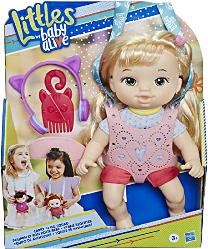 Baby Alive Littles, Carry ‘N Go Squad, Little Chloe Blonde Hair Doll, Carrier, Accessories, Toy for Kids Ages 3 Years & Up (Amazon Exclusive)