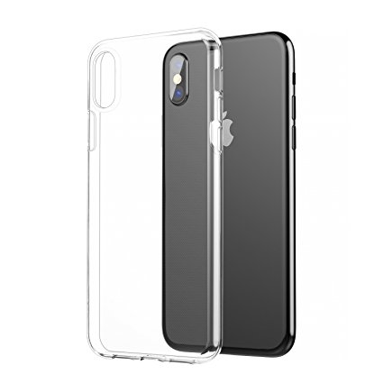 iPhone X Case, MeGa Apple iPhone X Crystal Clear Shock Absorption Anti-Scratch Cover Case with Anti-yellowing TPU Material, Full Protection Engineered for iPhone X -- Clear