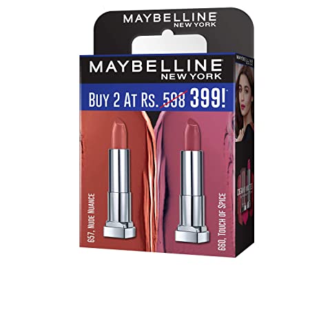 Maybelline Creamy Matte Nude Nuance & Touch of Spice (Pack of 2)