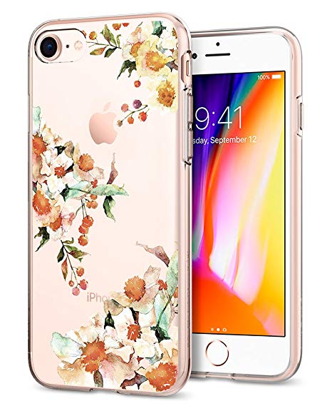 iPhone 8 Case, iPhone 7 Case, Spigen Liquid Crystal [2nd Generation] Slim Protection and Premium Clarity for Apple iPhone 7 (2016) / Apple iPhone 8 (2017) - Aquarelle Primrose