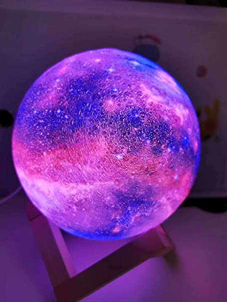 Moon Lamp Lava Moon Galaxy Lamp with Remote 3D Printing Rechargeable Lunar 5.9 INCH 16 Color Night Light Touch Control Brightness Home Decorative Light Gift for Baby Night