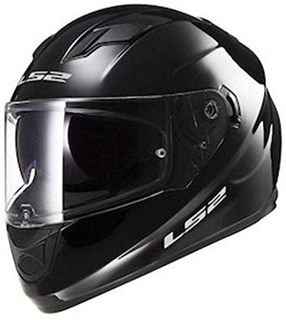 LS2 Stream Solid Full Face Motorcycle Helmet With Sunshield (Black, X-Large)
