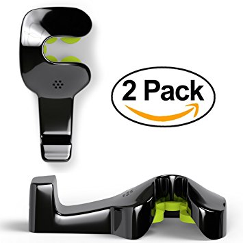 Mengo Back Seat Hooks – Headrest Hooks Hanger Holder For Bags Groceries Clothes Backpacks Handbags Coats & More! Universal, Will Fit Any Car/Truck (2 Pack) – Black