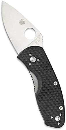 Spyderco Ambitious Value Folding Knife with 2.31" Stainless Steel Blade and Durable Black G-10 Handle - PlainEdge Grind - C148GP
