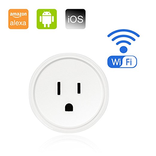Wi-Fi Smart Plug Work With Amazon Alexa, YOUXIU Outlet Timer Plug With No Hub Required, Control Your Devices Everywhere By Smart Phone (ROUND)
