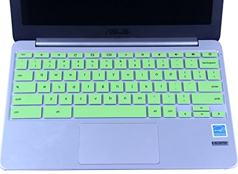 CaseBuy 11.6" ASUS Chromebook Keyboard Protector Skin for ASUS C200 C200MA C201 C201PA C202SA ChromeBook 11.6 Inch Laptop US Version (Green)