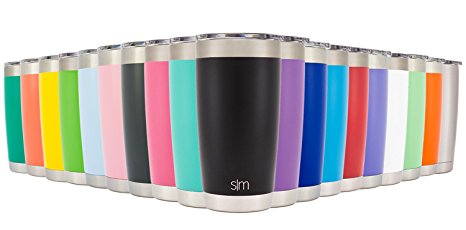 Simple Modern Tumbler Vacuum Insulated 20oz Cruiser with Lid - Double Walled Stainless Steel Travel Mug - Sweat Free Coffee Cup - Compare to Yeti and Contigo - Powder Coated Flask - Midnight Black