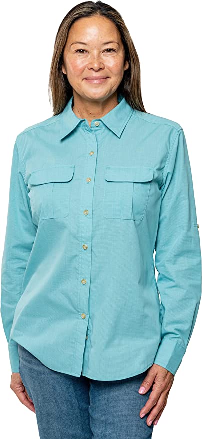 Insect Shield Women's Long Sleeve Field Shirt Pro, UPF 30  Outdoor Fishing Shirt with Built in Bug Protection