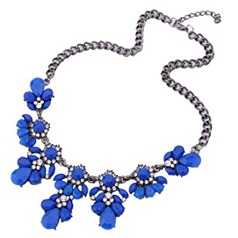 SUNNOW® Vintage Resin Flower Bubble Bib Statement Pendant Necklace Choker Collar Jewellery