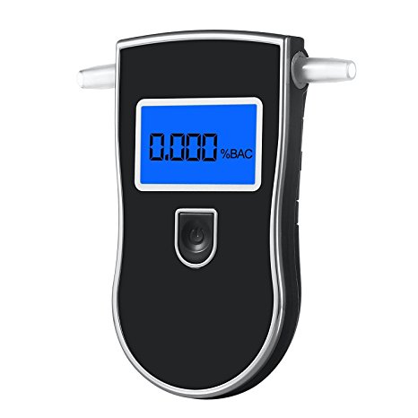 GDbow Alcohol Tester Portable Breathalyzer LCD Display Digital Breath Alcohol Tester with 5 Mouthpieces
