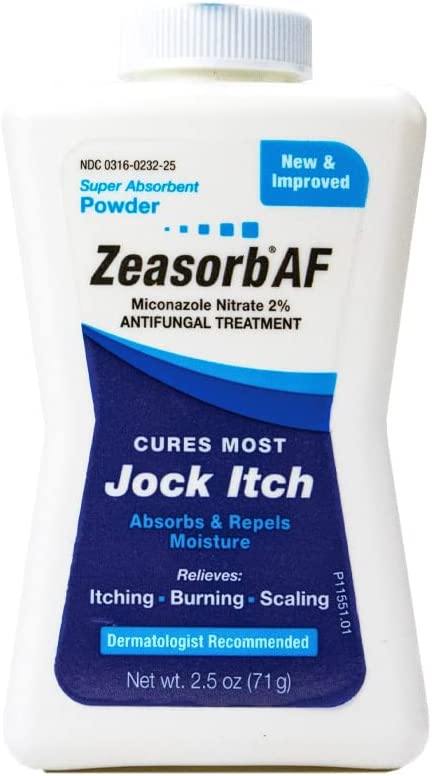 Zeasorb AF Jock Itch Powder, Super Absorbent, Scaling, & Burning Relief, 2.5 Oz