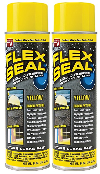 Flex Seal Spray Rubber Sealant Coating, 14-oz, Yellow (2 Pack)