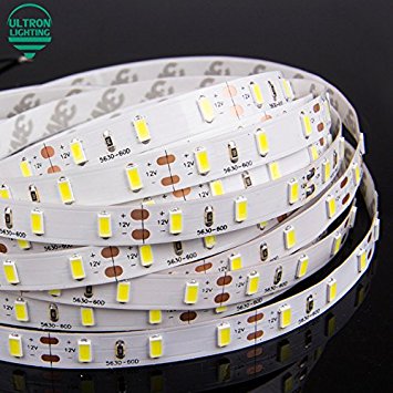 amiciKart® LED Strip light 5630, 60Led/meter DC12V 5M With 2Amp Power Supply Indoor Use/NonWaterproof - Warm White
