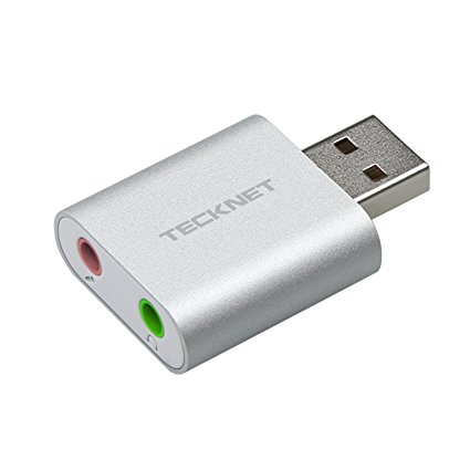 TeckNet® Aluminum USB External Stereo Sound Adapter for Windows and Mac, Plug and play