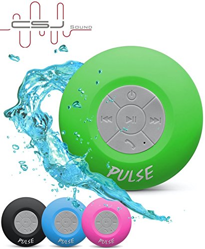 Pulse Bluetooth 4.0 NOT 3.0 Wireless Waterproof Speaker - Music in the Shower Never Sounded so Good! Lifetime Guarantee