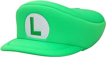 Super Mario Bros Embroidered Luigi L Patch Adult Green Beret Cap