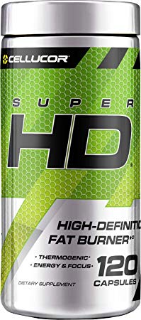 Cellucor SuperHD Thermogenic Fat Burner & Energy Booster for Men & Women, Antioxidant & Weight Loss Supplement with Nootropic Focus, 120 Capsules