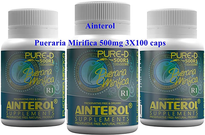 PUERARIA MIRIFICA 500mg Capsules Natural Breast & Butt Enlargement The New Formula Strong Variety 3 X Bottle