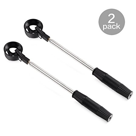 Pack of 2 Telescopic Golf Ball Retriever, Golf Ball Picker, Golf Pick up Scoop with Stainless Steel Shaft