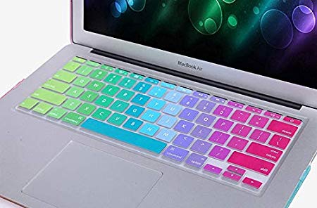 KEC Keyboard Cover Skin for New MacBook Pro 13" & Pro 15" (2018/2017/2016) A1989/A1706/A1990/A1707 Touch Bar (Colorful Space)