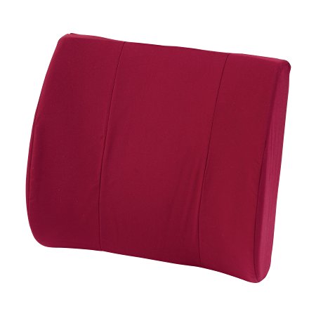 Duro-Med Relax-a-Bac, Lumbar Back Support Cushion Pillow with Insert and Strap to Properly Align the Spine and Ease Lower Back Pain, Burgundy
