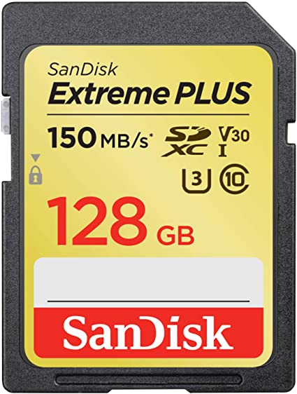 SanDisk Extreme Plus 128GB SDXC UHS-I/V30/U3/Class 10 Card (SDSDXW5-128G-ANCIN)