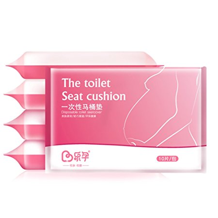 HaloVa Disposable Toilet Seat Covers, Portable Waterproof Disposable Toilet Mat, Healthful Safe Travel Disposable Paper Toilet Seat Cushion - 5 Packs (50pcs)