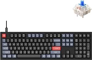 Keychron Q6 Wired Custom Mechanical Keyboard, QMK/VIA Programmable Macro, Full-Size Aluminum RGB Backlit, Double Gasket Hot-Swappable Gateron G Pro Blue Switch Compatible with Mac Windows Linux-Black