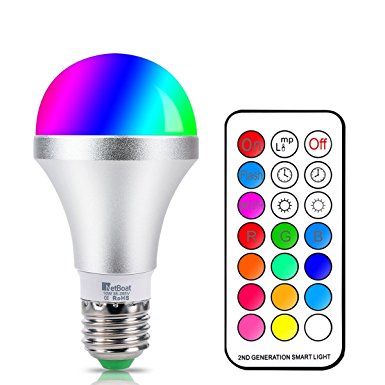 10W Led Color Changing Bulb E26 Memory Function Rainbow Ambient Bulb with Brightness Daylight White