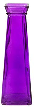 Purple Short Glass Bud Vase, 7.75" Tall