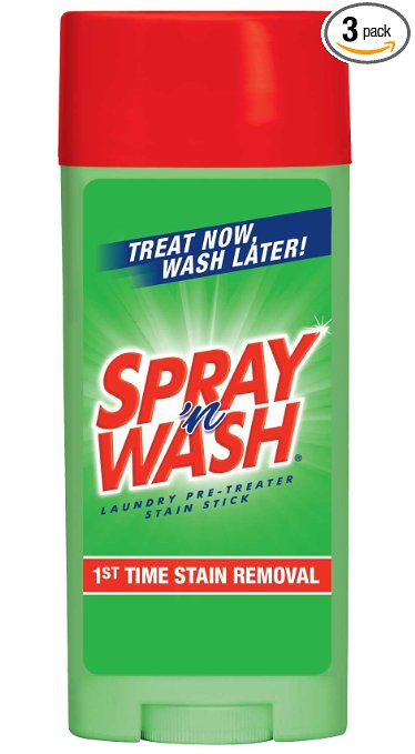 Spray 'n Wash/Resolve Laundry Stain Remover Pre Treat, Stain Stick, 3 ounce, Pack of 3 (Packaging May Vary)