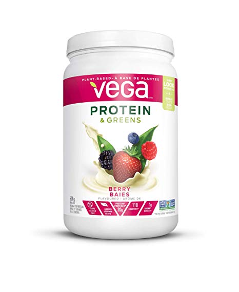 Vega Protein & Greens Berry (21 Servings, 1.34 lb) - Plant Based Protein Powder, Keto-Friendly, Gluten Free, Non Dairy, Vegan, Non Soy, Non GMO