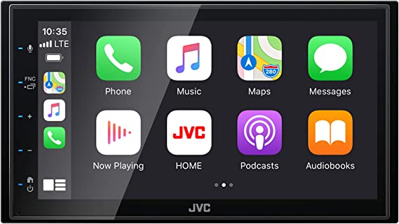 JVC KW-M56BT Apple CarPlay Android Auto Multimedia Player w/ 6.8" Capacitive Touchscreen, Bluetooth Audio and Hands Free Calling, MP3 Player, Double DIN, 13-Band EQ, SiriusXM, AM/FM Car Radio