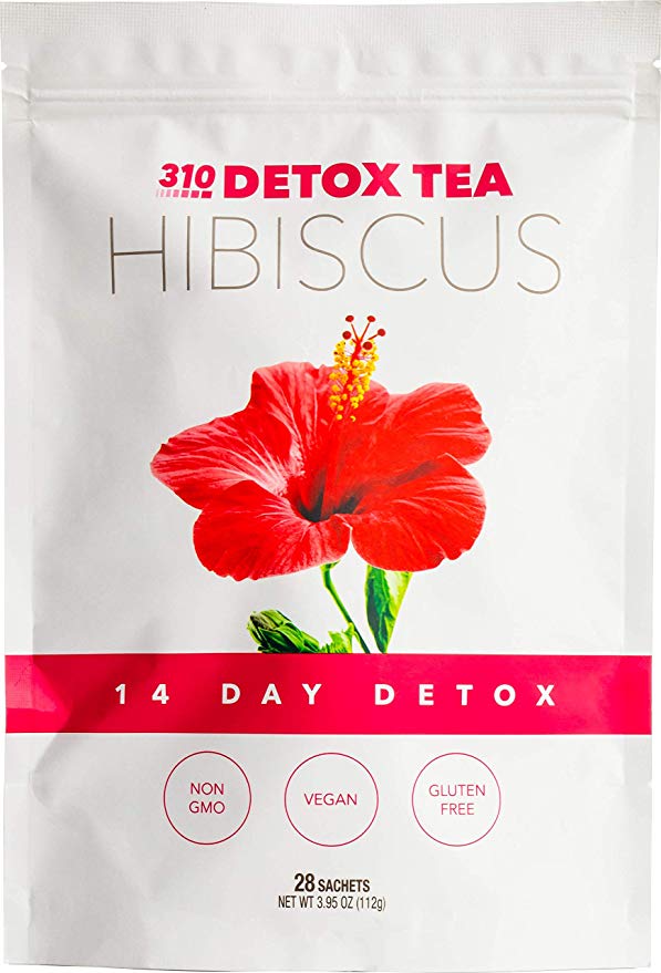 Hibiscus Tea, 28 Servings | 310 Tea Fights Bloating and Appetite Suppressant, Increases Metabolism | Organic Green Tea with Yerba Mate, Guarana, Ginger, and Many More Cleansing Ingredients