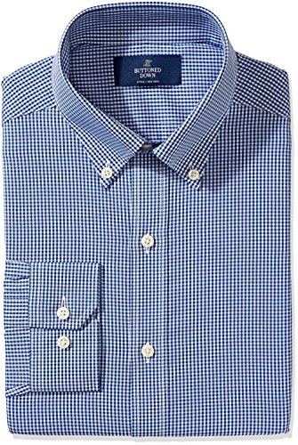 Buttoned Down Mens Fitted Pattern Non-Iron Dress Shirt 3 Collars Available