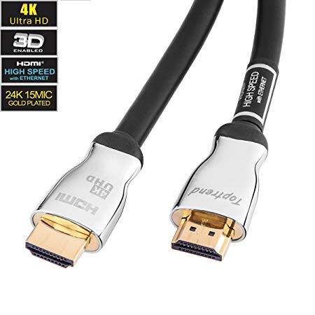 4K HDMI cable 35ft-HDMI 2.0 cord supports 1080p, 3D, 2160p, 4K UHD, HDR, Ethernet and Audio Return-CL3 for in-wall installation-26AWG for HDTV, Xbox, Blue-ray player, PS3, PS4, PC, Apple TV