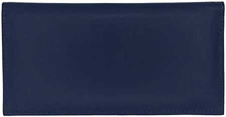 Blue Basic Leather Checkbook Cover