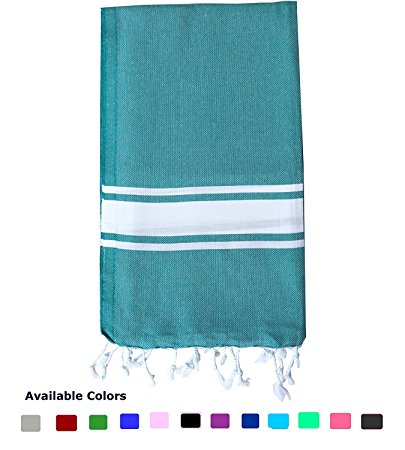 Turkish Peshtemal Towels SALE Pestemal Towel Thin Camping Bath Sauna Beach Gym Pool Blanket Fouta Towels 100% Cotton 70x40 inches (Fouta Petrol Green-8893)