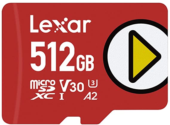 Lexar Play 512GB microSDXC UHS-I Card, Compatible with Nintendo Switch, Up to 150MB/s Read (LMSPLAY512G-BNNNU)