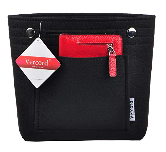 Vercord Felt Tote Handbag Purse Pocketbook Organizer Insert Divider Shaper Bag in Bag