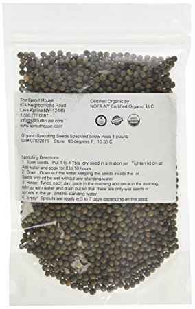 The Sprout House Organic Sprouting Seeds Speckled Snow Pea for Shoots
