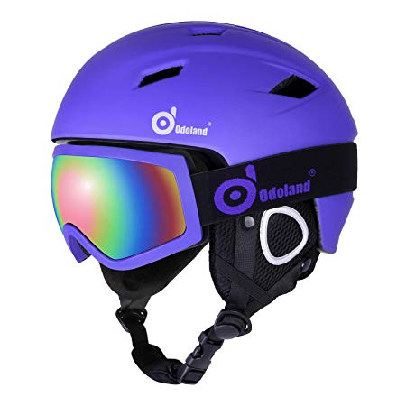 Snow Ski Helmet and Goggles Set, Odoland for Kids and Adult Sports Helmet and Protective Glasses - Shockproof/Windproof Protective Gear for Skiing, Snowboarding, Motorcycle Cycling and Snowmobile