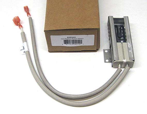 Supco SGR2431 Range Oven Igniter Replaces 00492431, AP3674290, 1107469, 20-01-500, 487383, 492431, 610098, 3472541, EA3472541, PS3472541, PS8722793