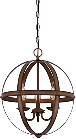 Westinghouse Lighting 6353600 Stella Mira Pendant, 3-Light, Barnwood