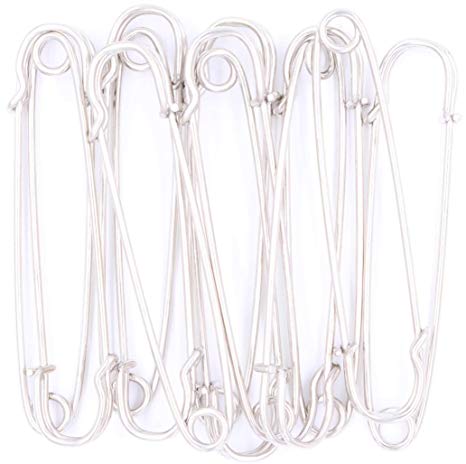 Safety Pins Large Heavy Duty Safety Pin - LeBeila 12pcs Blanket Pins 3 Inch Stainless Steel Wire Safety Pin Extra Sturdy Bulk Pins for Blankets, Skirts, Crafts, Kilts (4" - 12pcs, Silver)