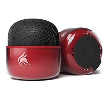 Mini Bluetooth Speaker with FM Radio – an Elegant Small Speaker with a Big 5W Sound. Wireless Speaker for iPhone, iPad, Smartphone. Pocket Size Portable (Red & Black)